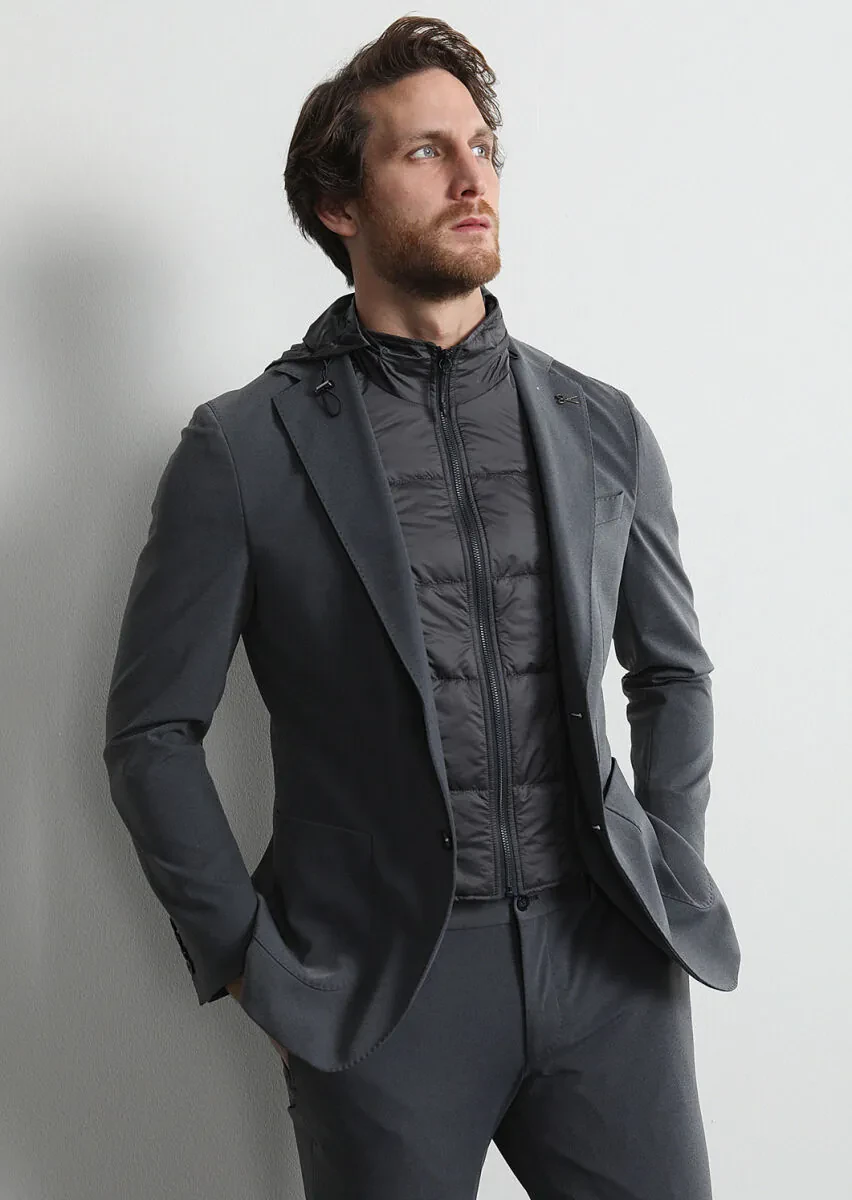 Hard Coal Plain Comfort Fit Suit - 2