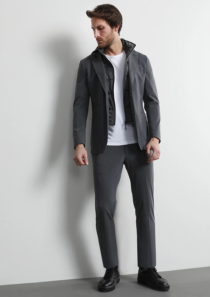 Hard Coal Plain Comfort Fit Suit - 4