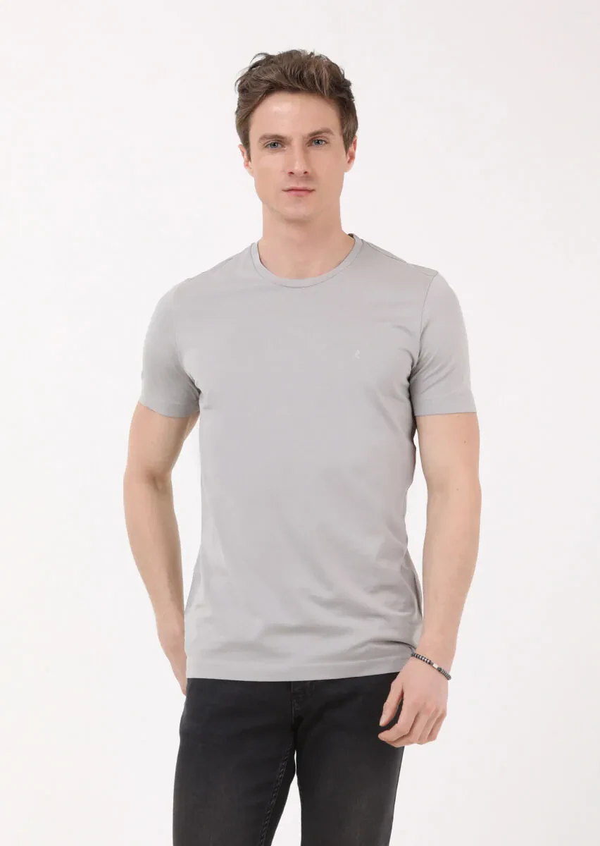 Hard Coal Plain Crew Neck 100% Cotton T-Shirt - 3