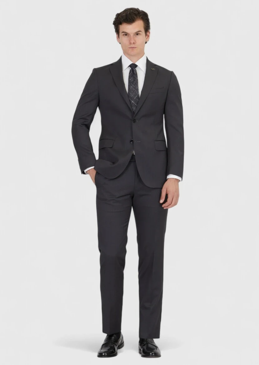 Hard Coal Plain Regular Fit 100% Wool Suit - RAMSEY