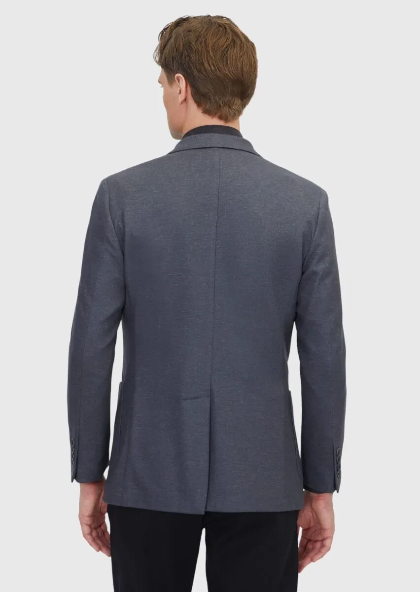 Hard Coal Plain Wool Blended Jacket - 7