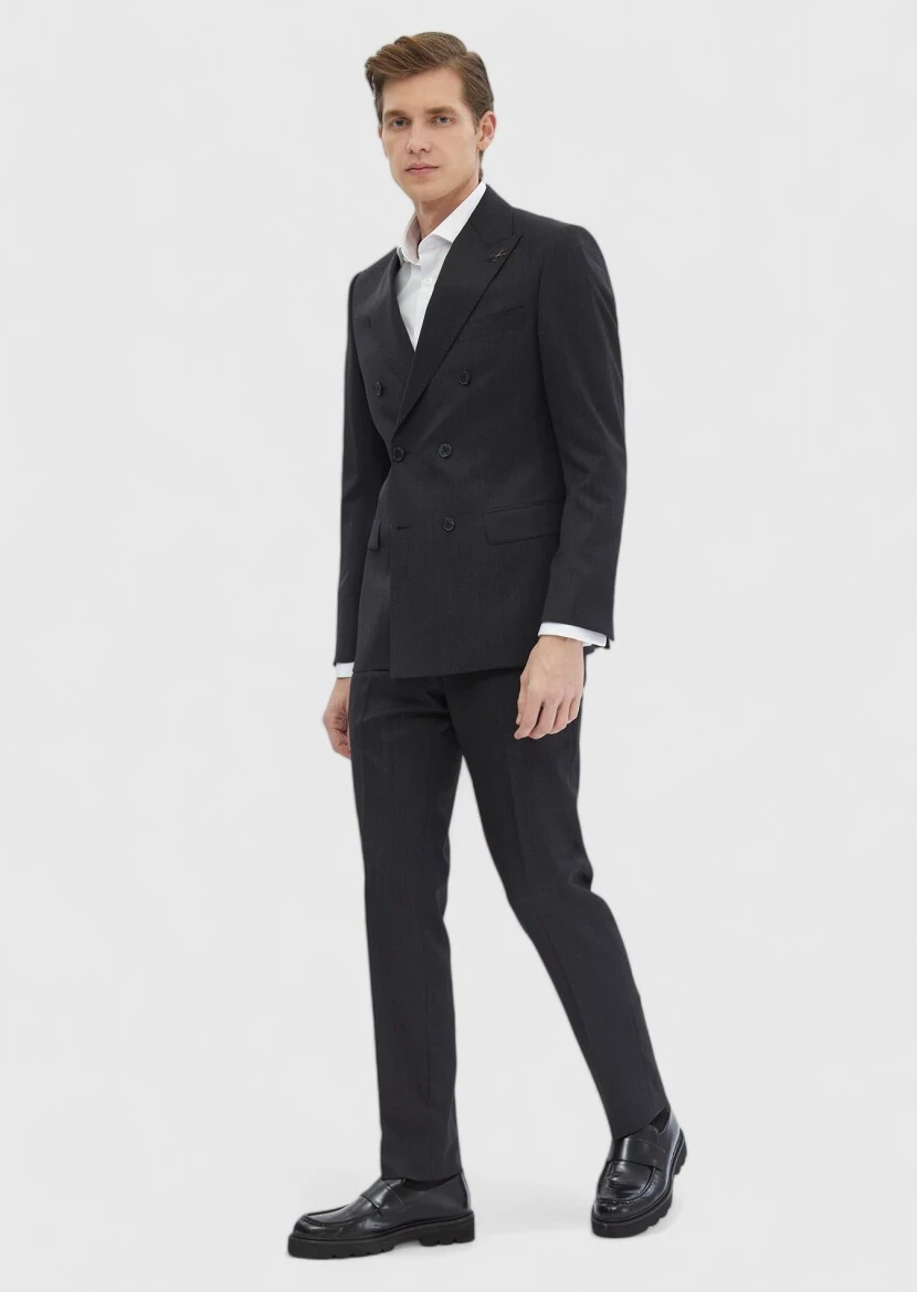 Hard Coal Plain Zeroweight Slim Fit 100% Wool Suit - RAMSEY