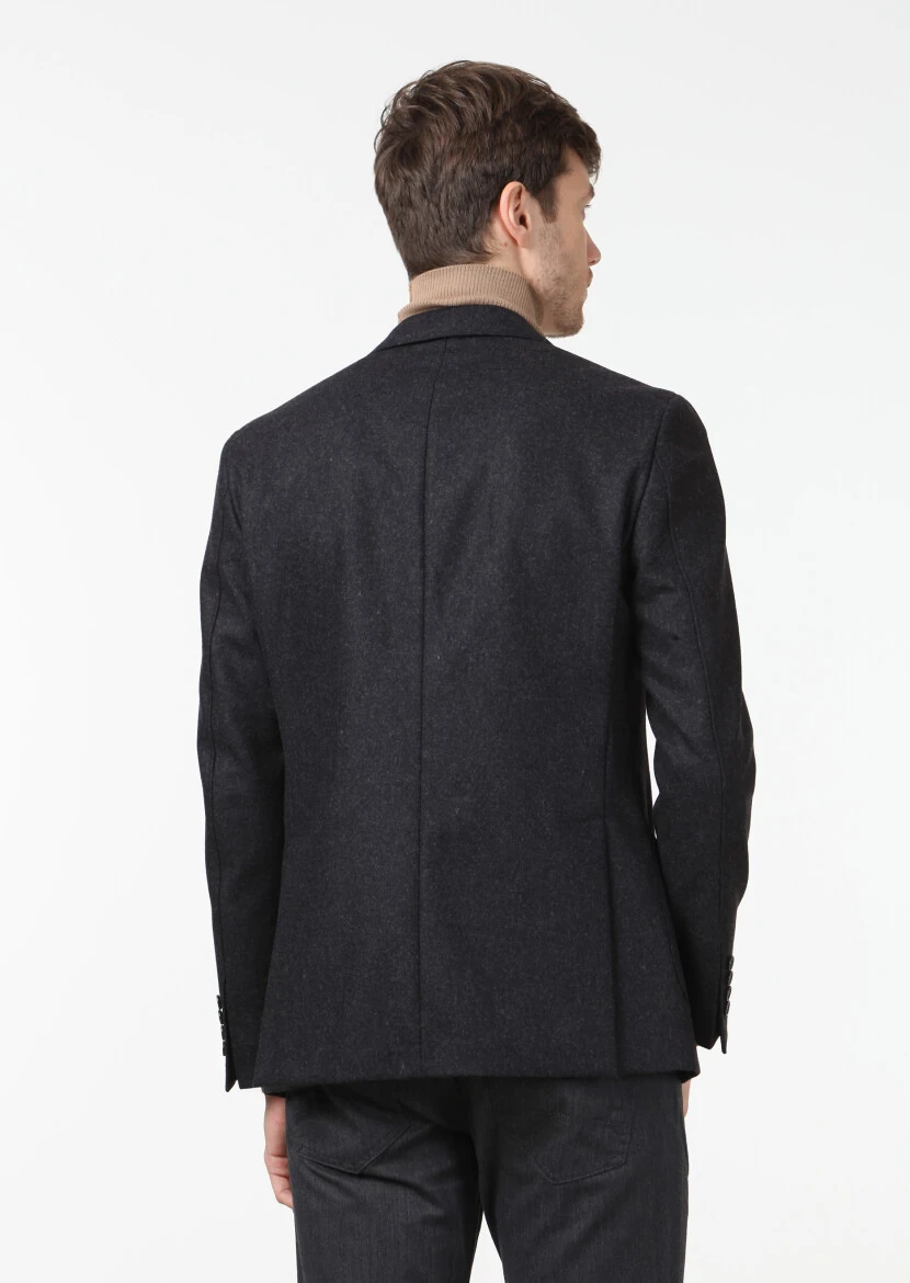 Hard Coal Plain Zeroweight Slim Fit Wool Blended Jacket - 4