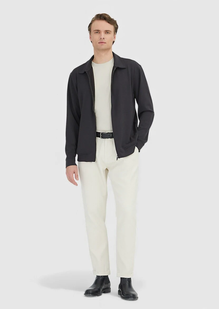 Hard Coal Polo Neck Plain Sweatshirt - RAMSEY