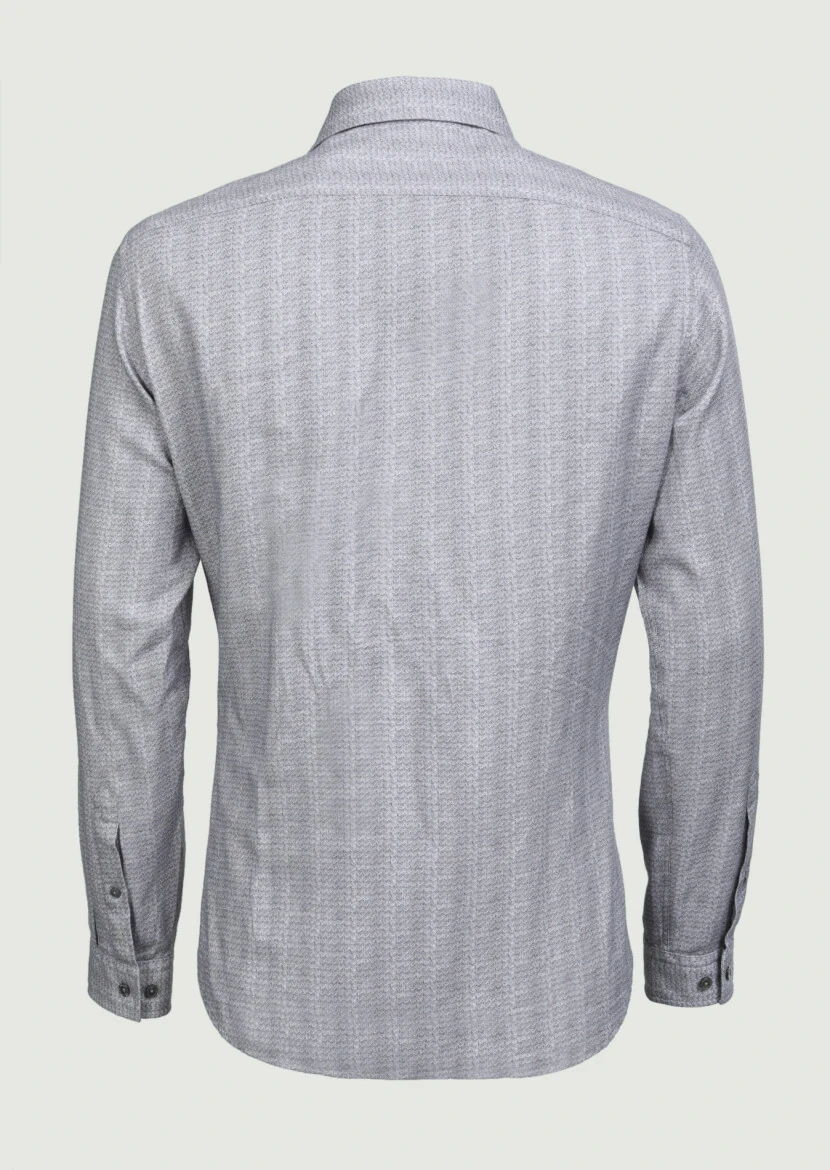 Hard Coal Printed Slim Fit Weaving Casual 100% Cotton Shirt - 7