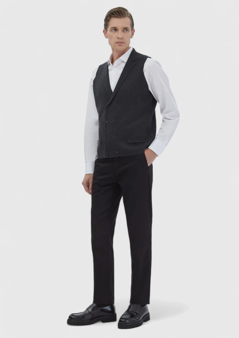 Hard Coal Regular Fit Butterfly Collar Casual Knitting Knit Vest - RAMSEY