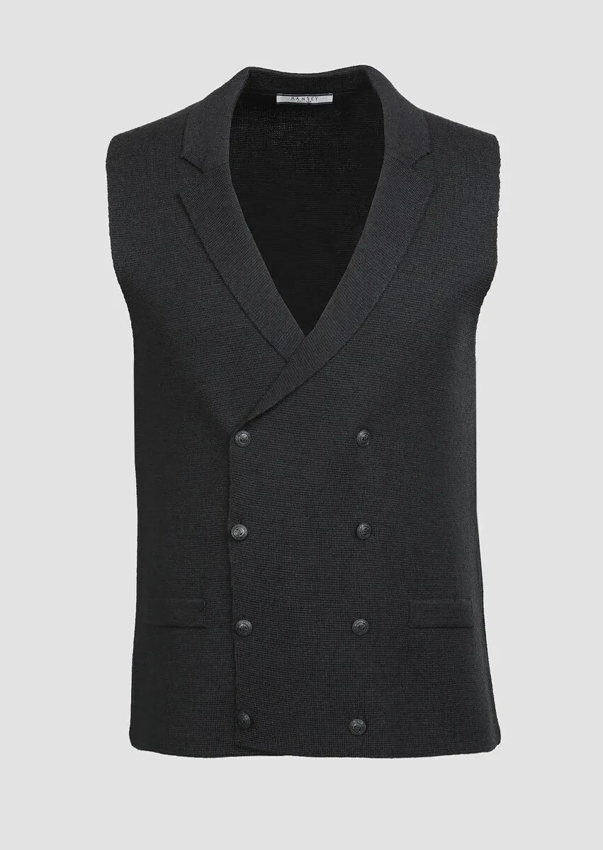 Hard Coal Regular Fit Casual Knitting Knit Vest - 6