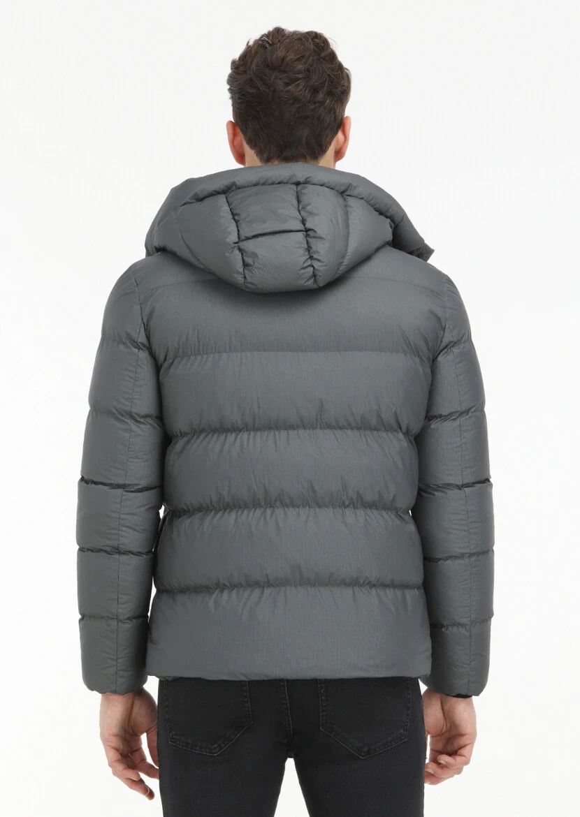 Hard Coal Regular Fit Hooded Casual Weaving Coat - 5