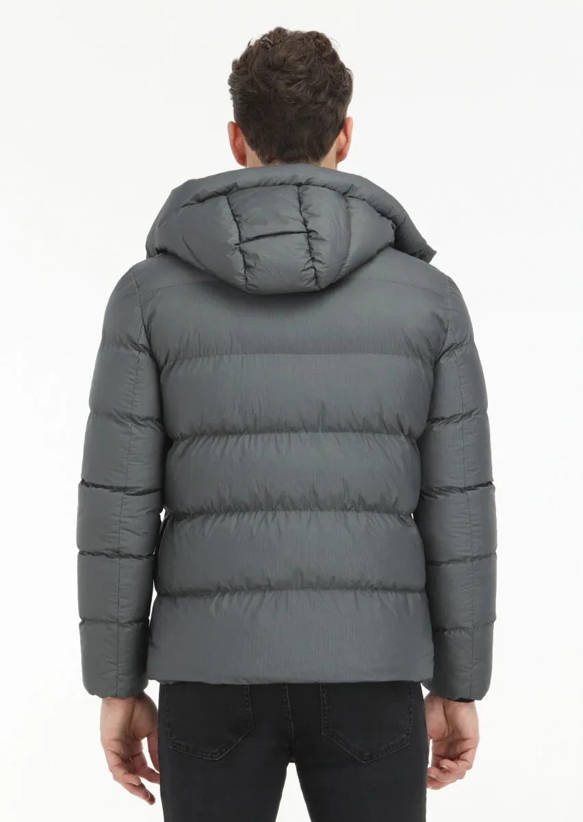 Hard Coal Regular Fit Hooded Casual Weaving Coat - 5