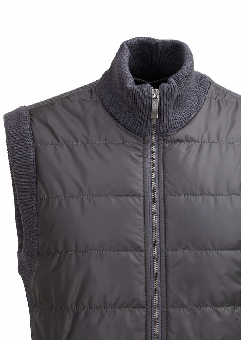 Hard Coal Regular Fit Mock-Turtleneck Casual Knitting Knit Vest 