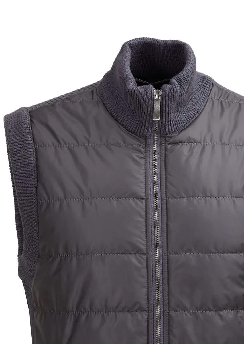 Hard Coal Regular Fit Mock-Turtleneck Casual Knitting Knit Vest - 2