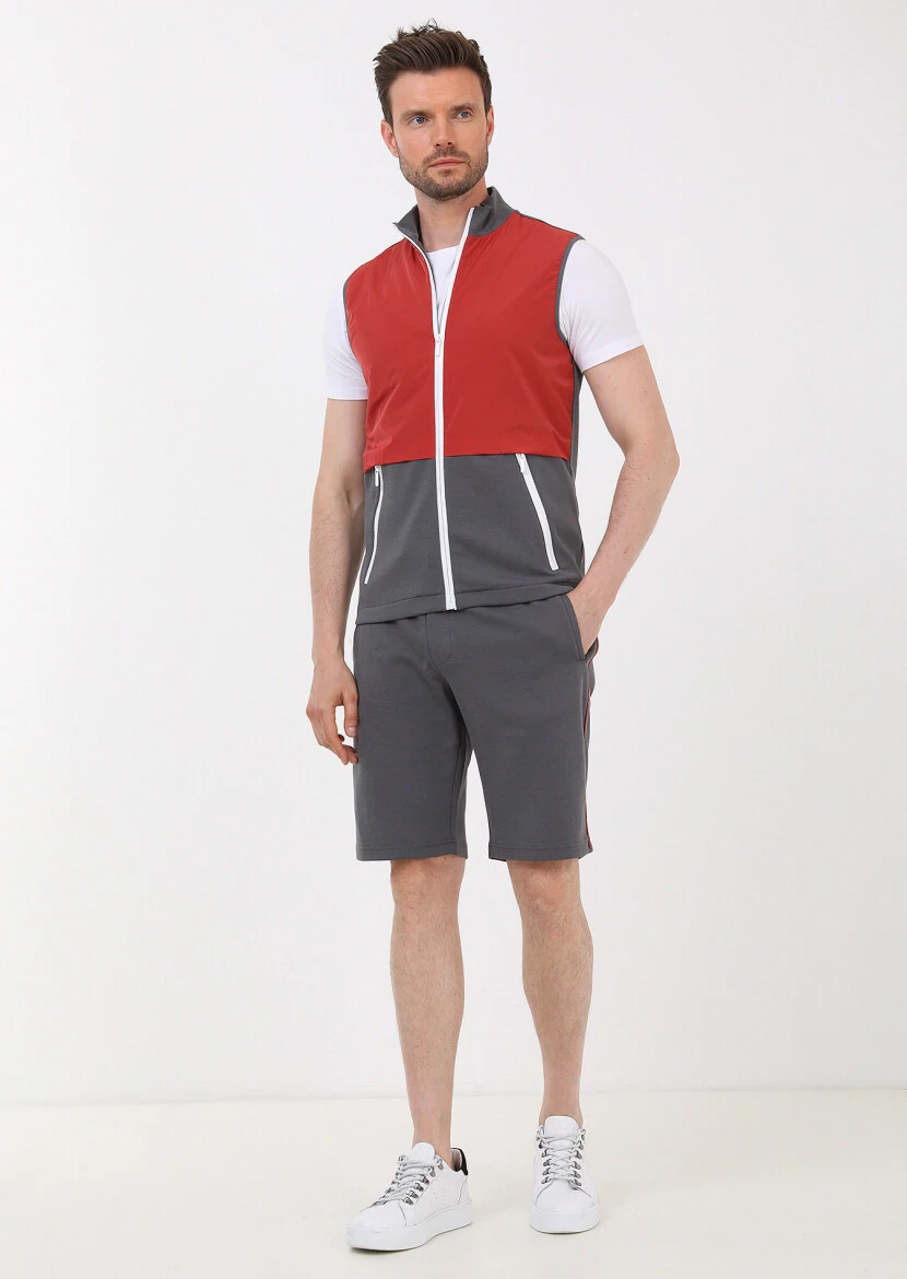 Hard Coal Regular Fit Turtleneck Casual Knitting Puffer Vest - 4