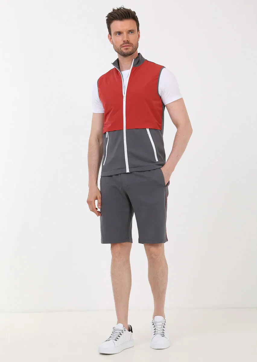 Hard Coal Regular Fit Turtleneck Casual Knitting Puffer Vest - 4