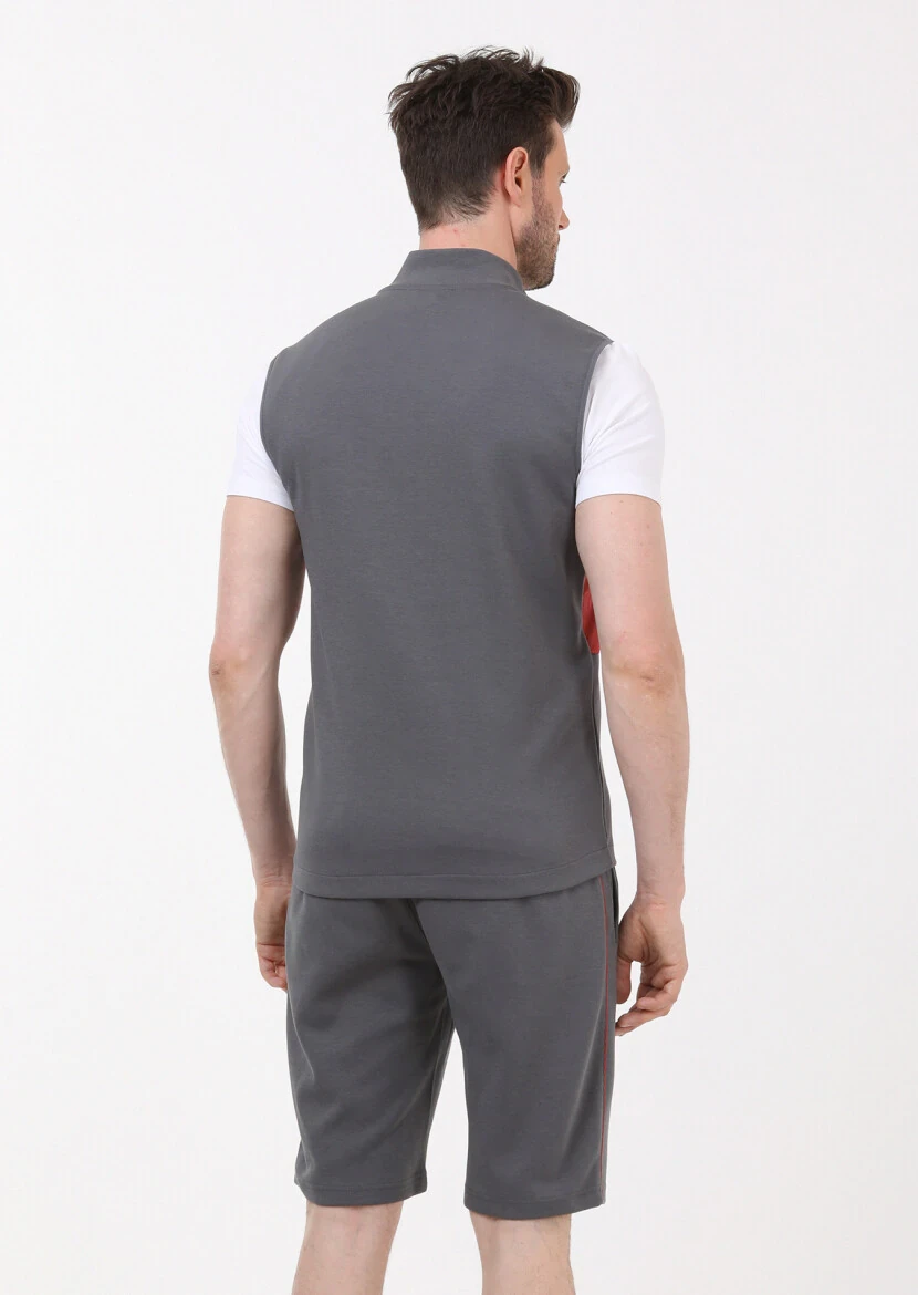 Hard Coal Regular Fit Turtleneck Casual Knitting Puffer Vest - 5