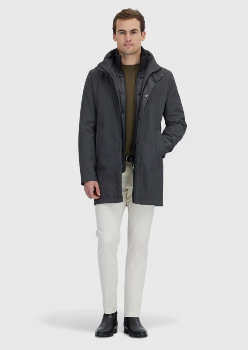 Hard Coal Regular Fit Turtleneck Casual Weaving Coat - RAMSEY