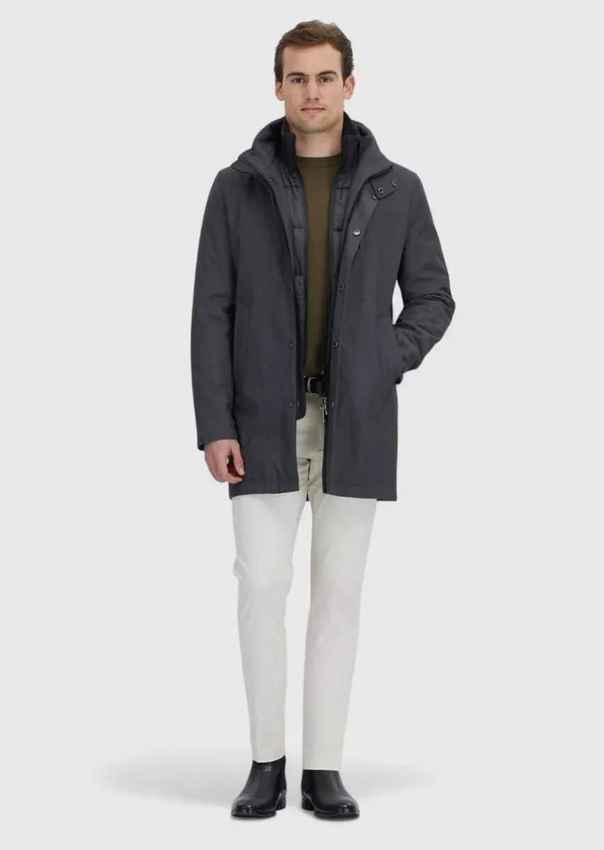 Hard Coal Regular Fit Turtleneck Casual Weaving Coat - 2