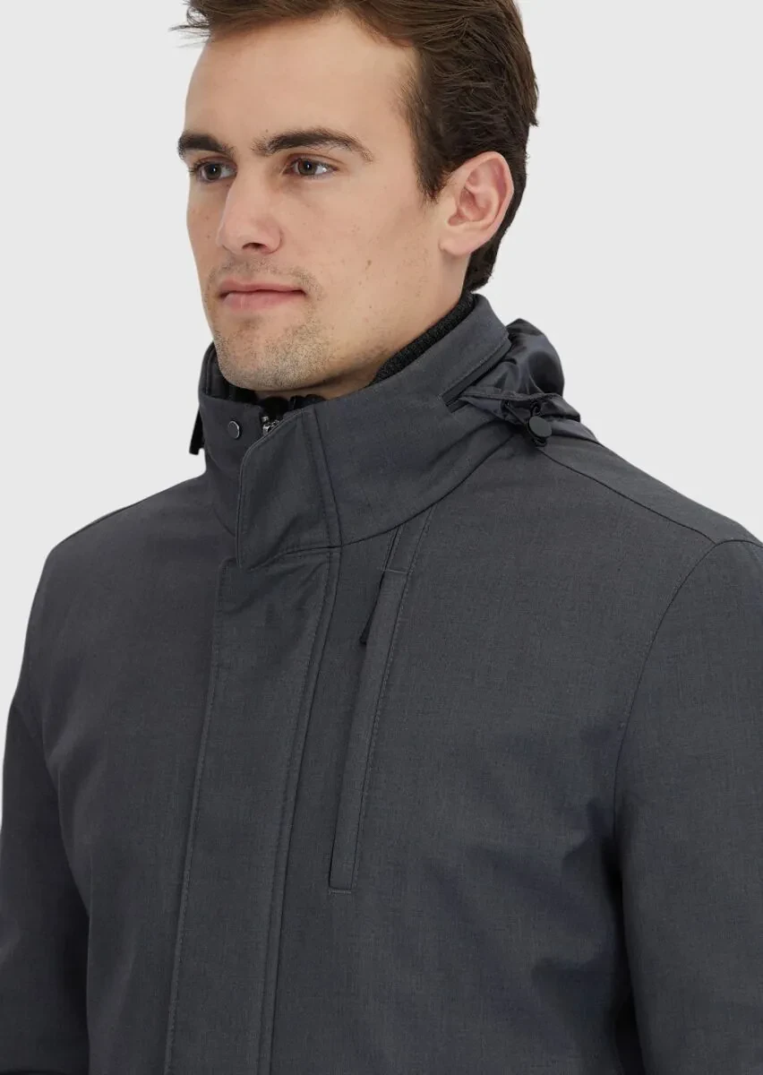 Hard Coal Regular Fit Turtleneck Casual Weaving Coat - 5