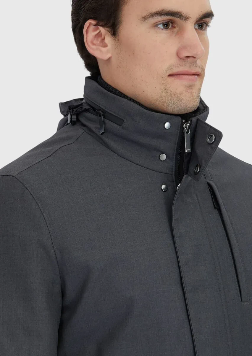 Hard Coal Regular Fit Turtleneck Casual Weaving Coat - 6