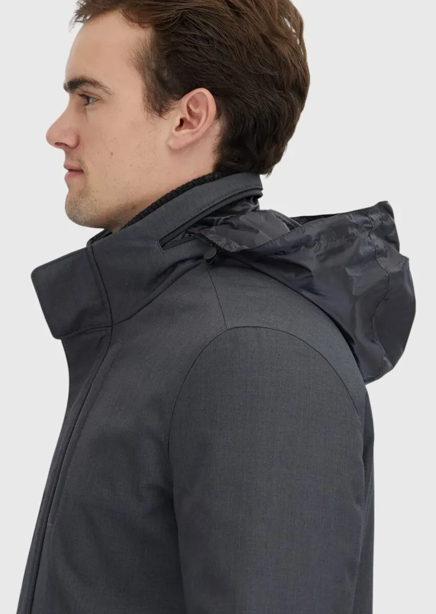 Hard Coal Regular Fit Turtleneck Casual Weaving Coat - 7