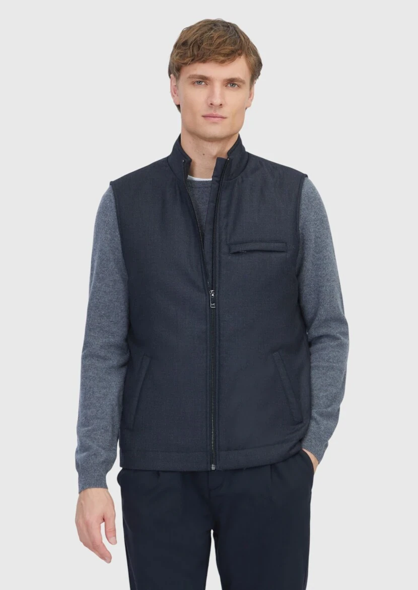 Hard Coal Regular Fit Turtleneck Casual Weaving Puffer Vest - RAMSEY