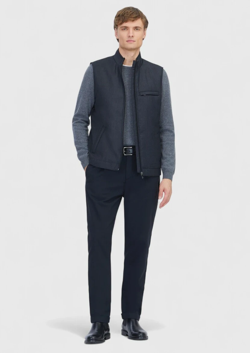 Hard Coal Regular Fit Turtleneck Casual Weaving Puffer Vest - RAMSEY