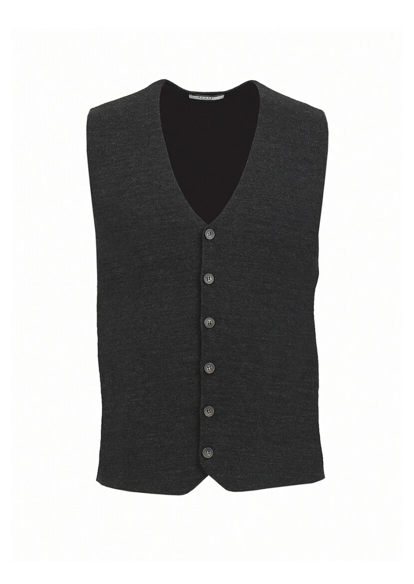 Hard Coal Regular Fit V-Neck Casual Knitting Knit Vest - 6