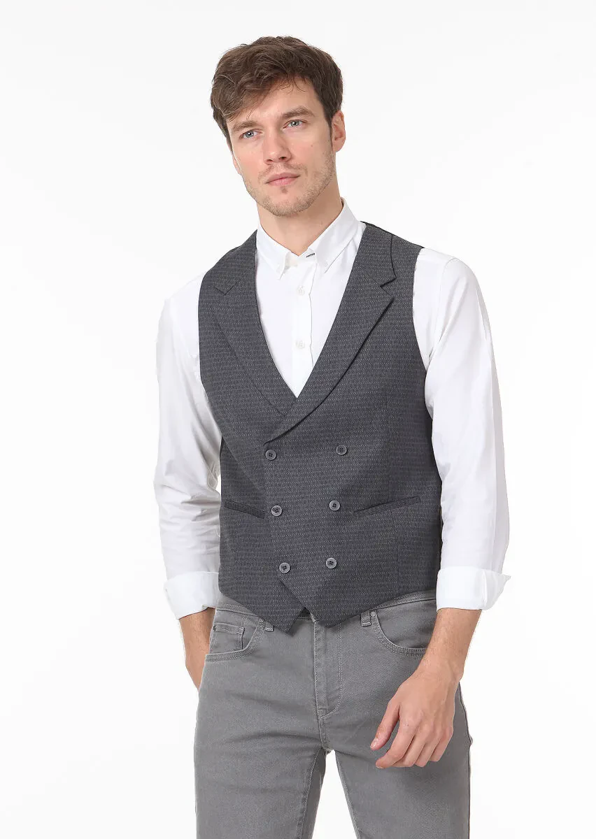 Hard Coal Slim Fit Butterfly Collar Casual Waistcoat - 1