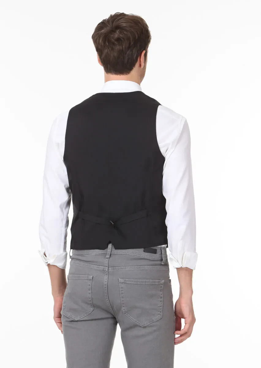 Hard Coal Slim Fit Butterfly Collar Casual Waistcoat - 4