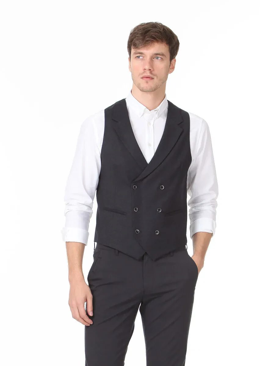 Hard Coal Slim Fit Butterfly Collar Casual Waistcoat - 3