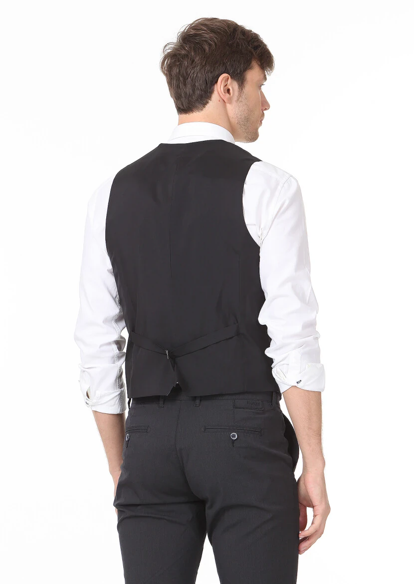 Hard Coal Slim Fit Butterfly Collar Casual Waistcoat - 4