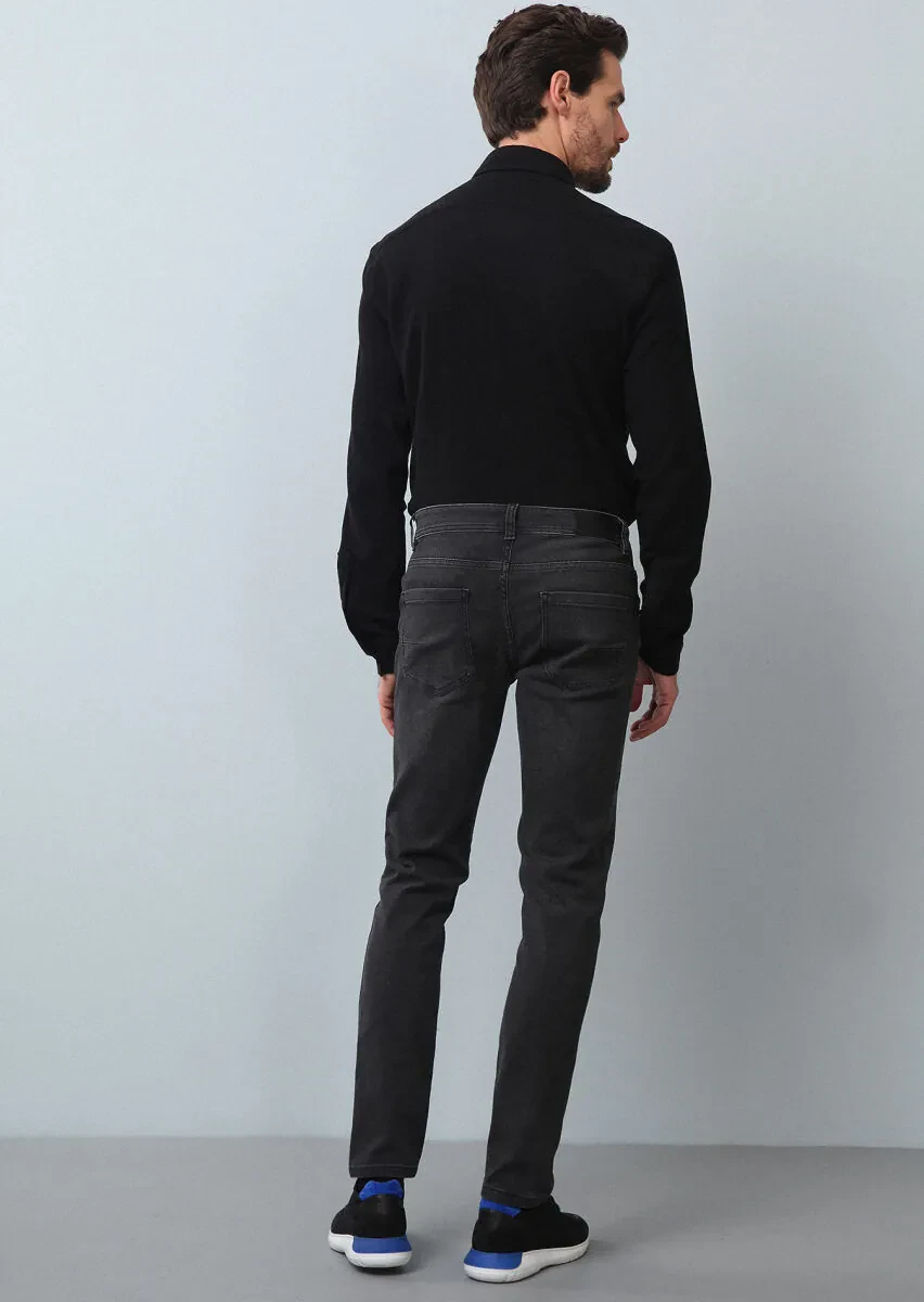 Hard Coal Slim Fit Denim Cotton Blended Trousers - 5