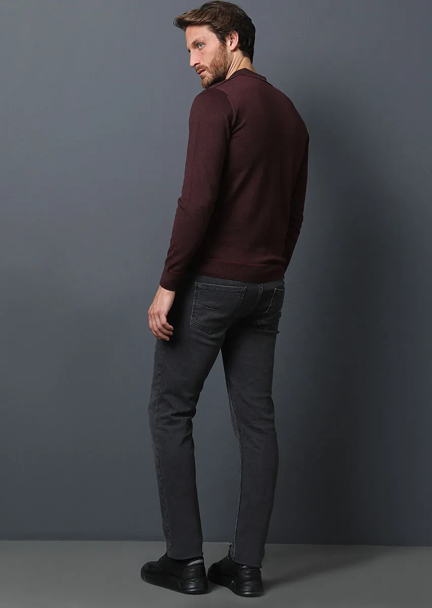 Hard Coal Slim Fit Denim Cotton Blended Trousers - 5