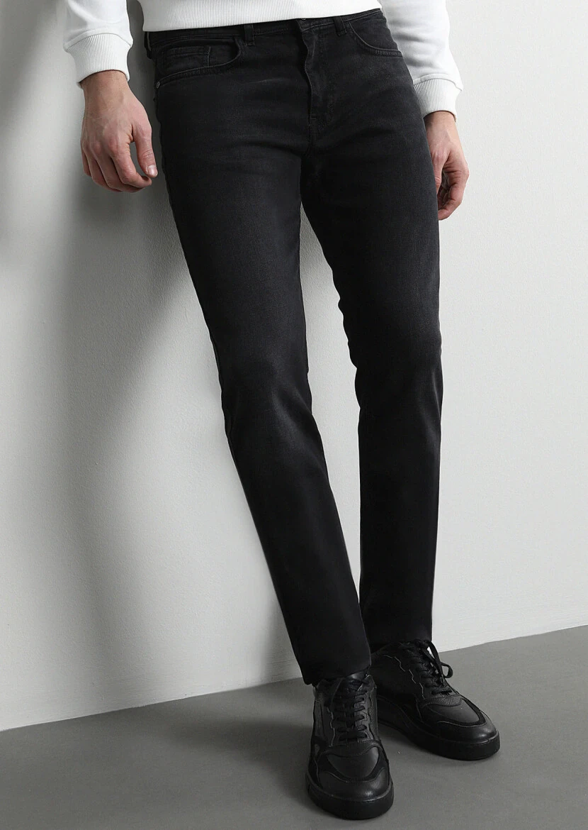 Hard Coal Slim Fit Denim Cotton Blended Trousers - 3