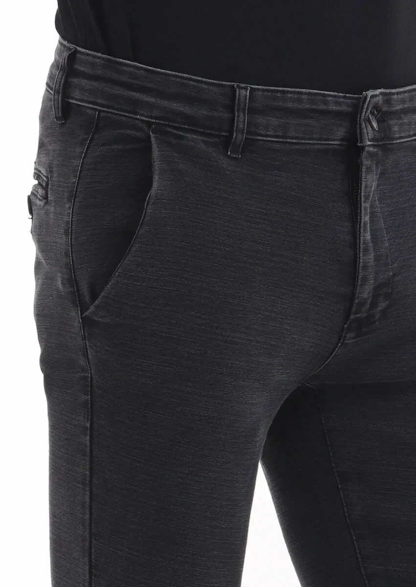 Hard Coal Slim Fit Denim Cotton Blended Trousers - 3