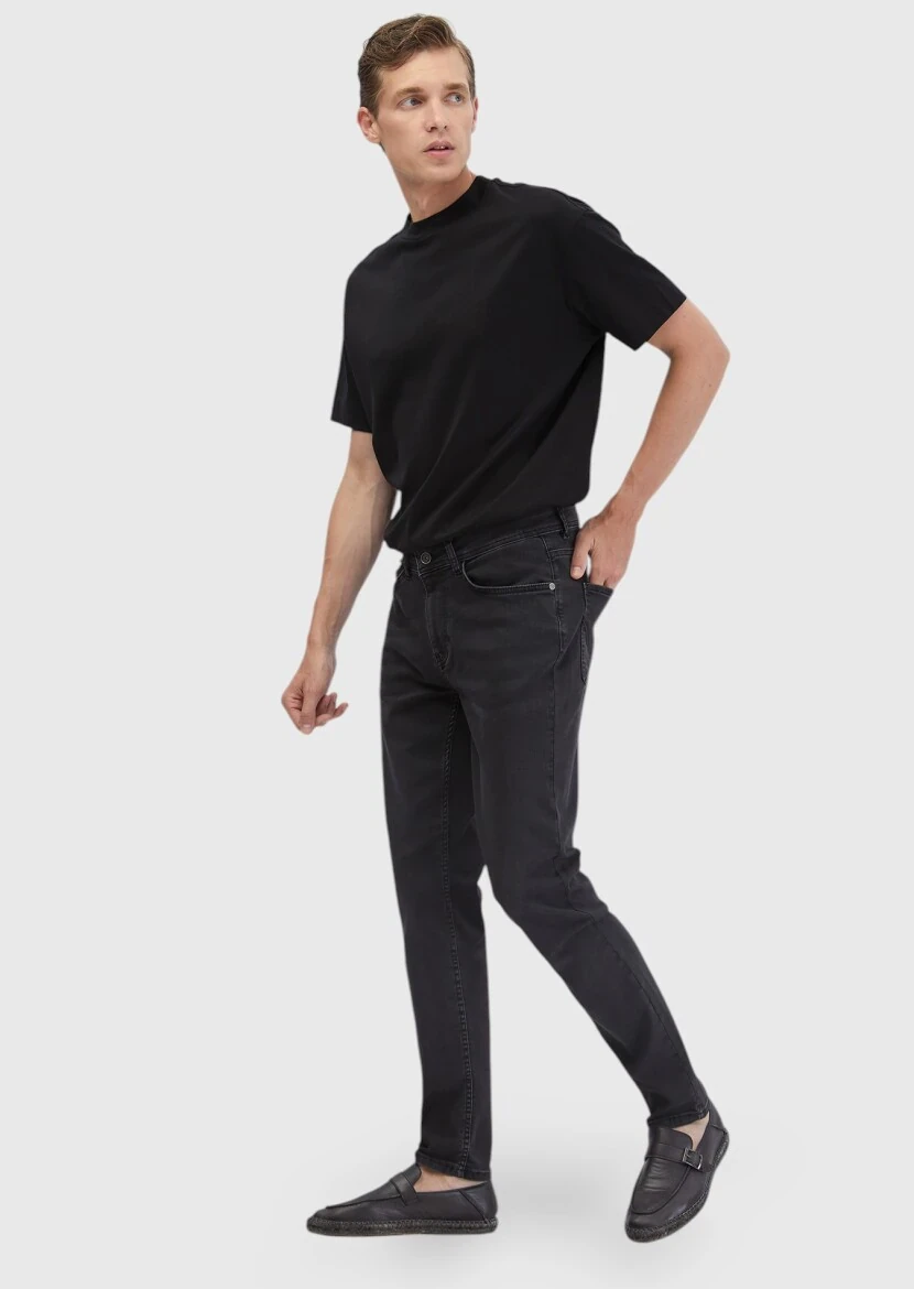 Hard Coal Slim Fit Denim Cotton Blended Trousers - RAMSEY