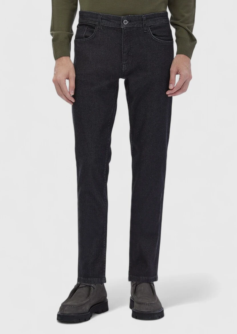 Hard Coal Slim Fit Denim Silk Blended Trousers - RAMSEY