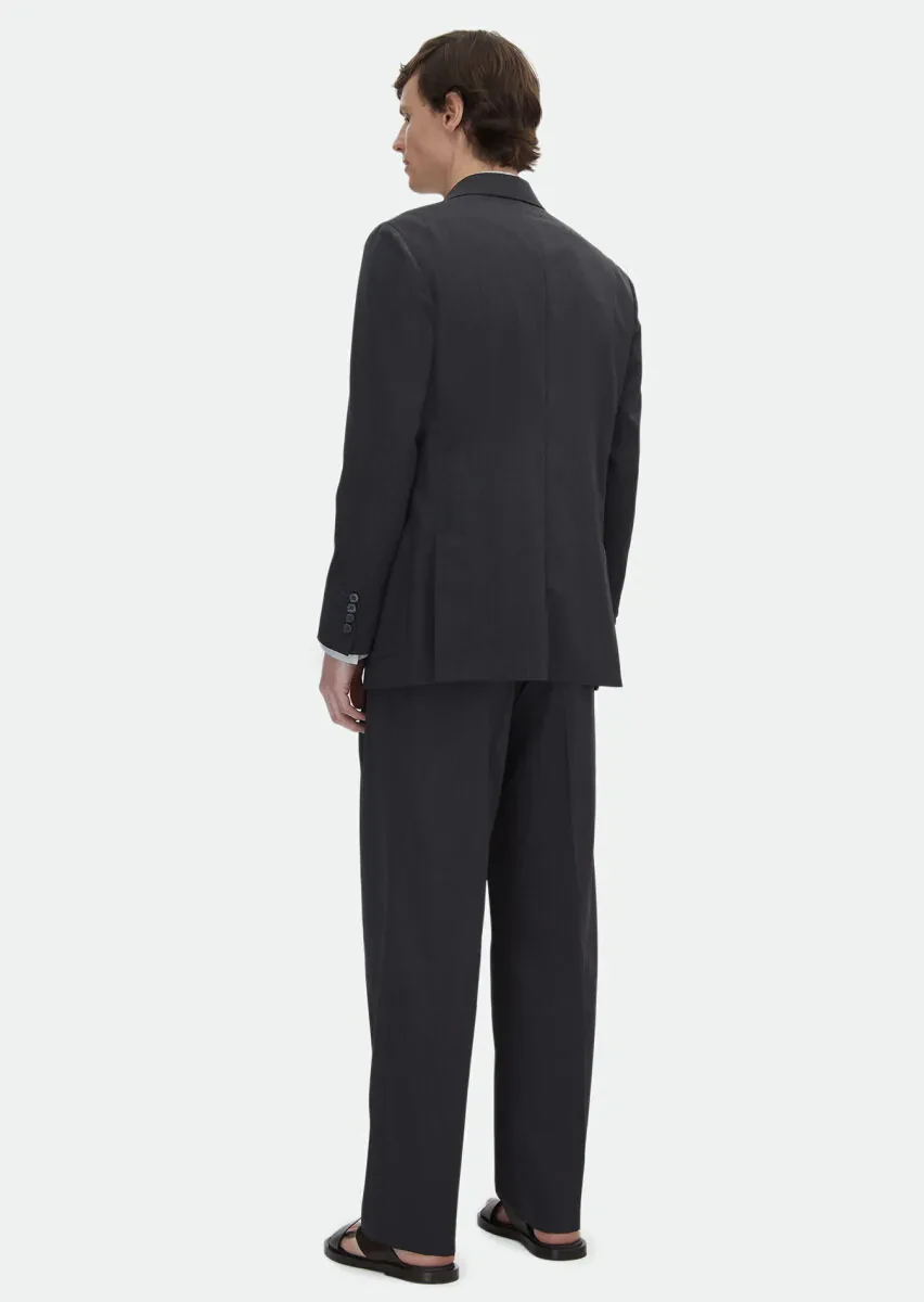 Hard Coal Striped Oversize Fit Silk Blended Suit - 6