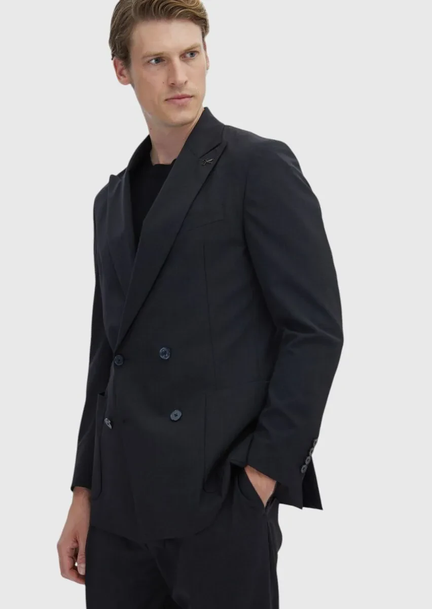 Hard Coal Striped Zerogravity Slim Fit Wool Blended Suit - 5