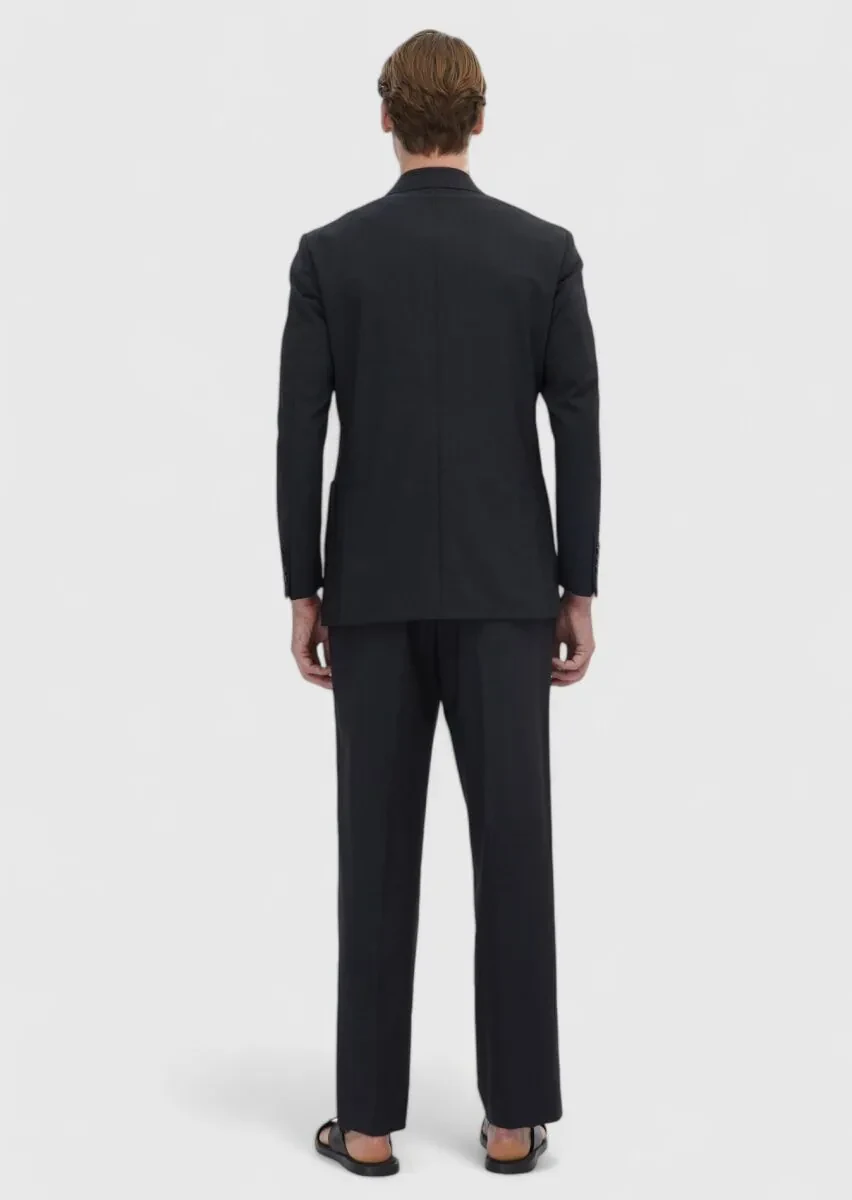 Hard Coal Striped Zerogravity Slim Fit Wool Blended Suit - 8