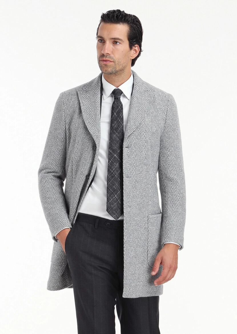 Hard Coal Striped Zeroweight Slim Fit 100% Wool Suit - 3