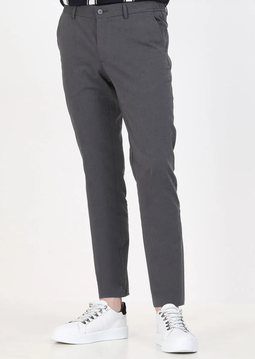 Hard Coal Weaving Jogging Fit Casual Cotton Blended Trousers - 2