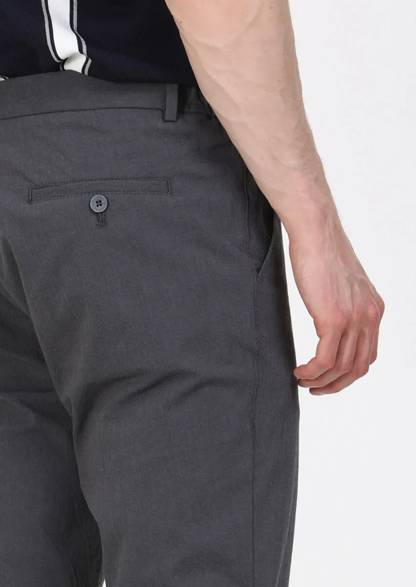 Hard Coal Weaving Jogging Fit Casual Cotton Blended Trousers - 4