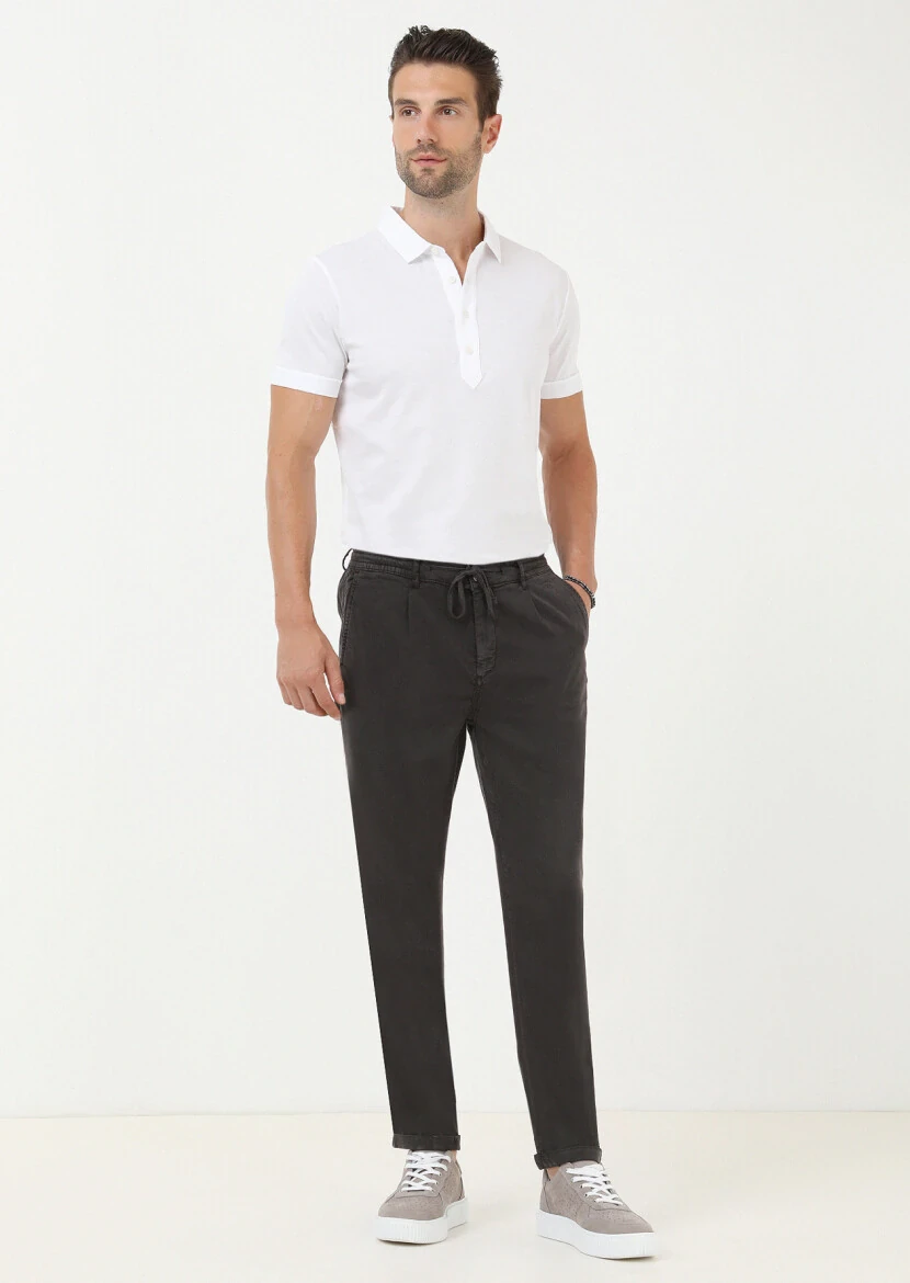 Hard Coal Weaving Jogging Fit Casual Cotton Blended Trousers - 2