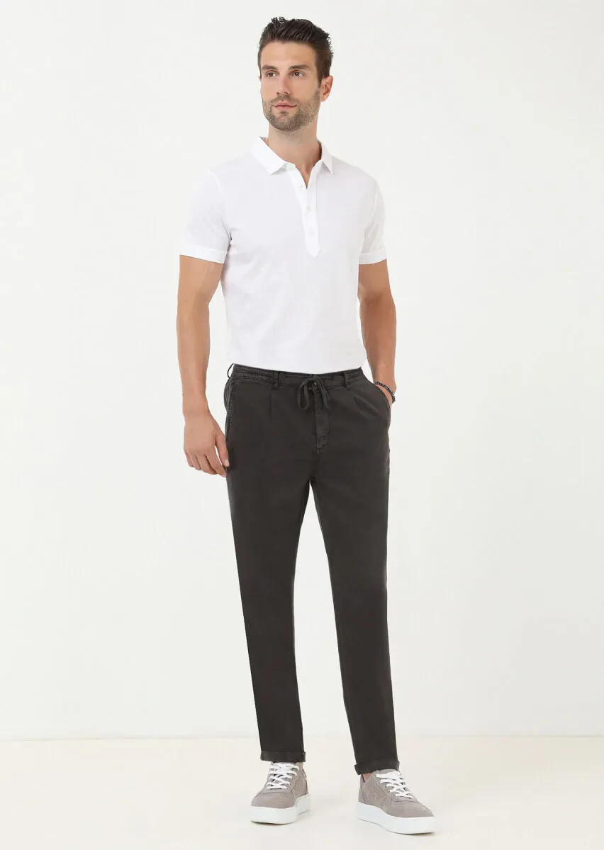 Hard Coal Weaving Jogging Fit Casual Cotton Blended Trousers - 2