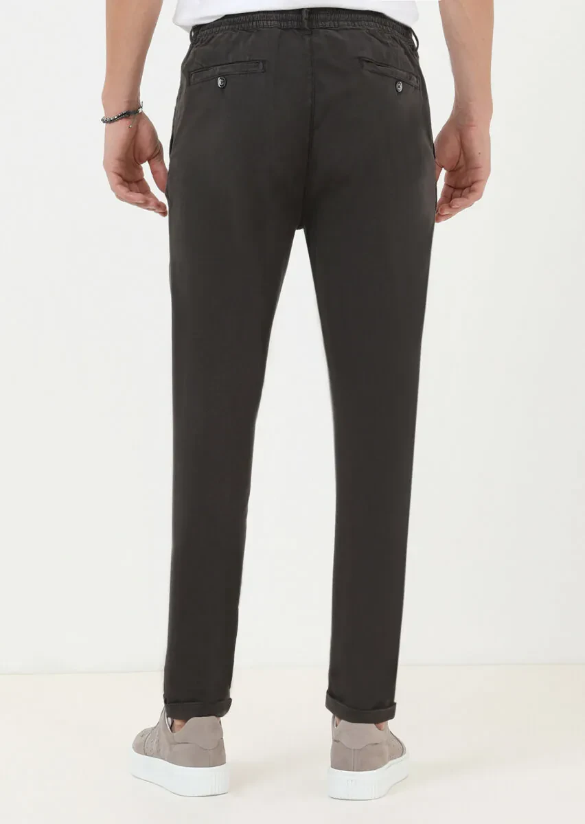 Hard Coal Weaving Jogging Fit Casual Cotton Blended Trousers - 4