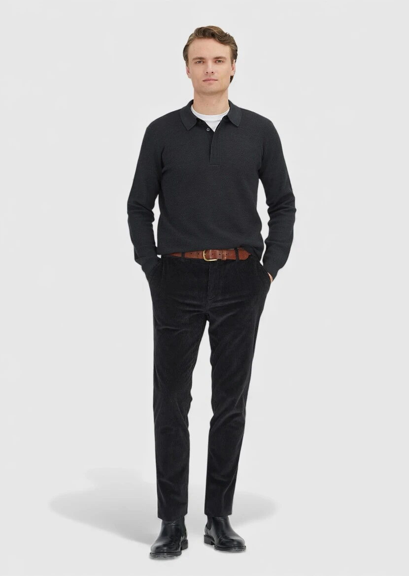 Hard Coal Weaving Jogging Fit Casual Cotton Blended Trousers - RAMSEY