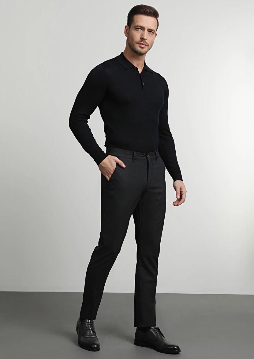 Hard Coal Weaving Jogging Fit Casual Trousers - 1