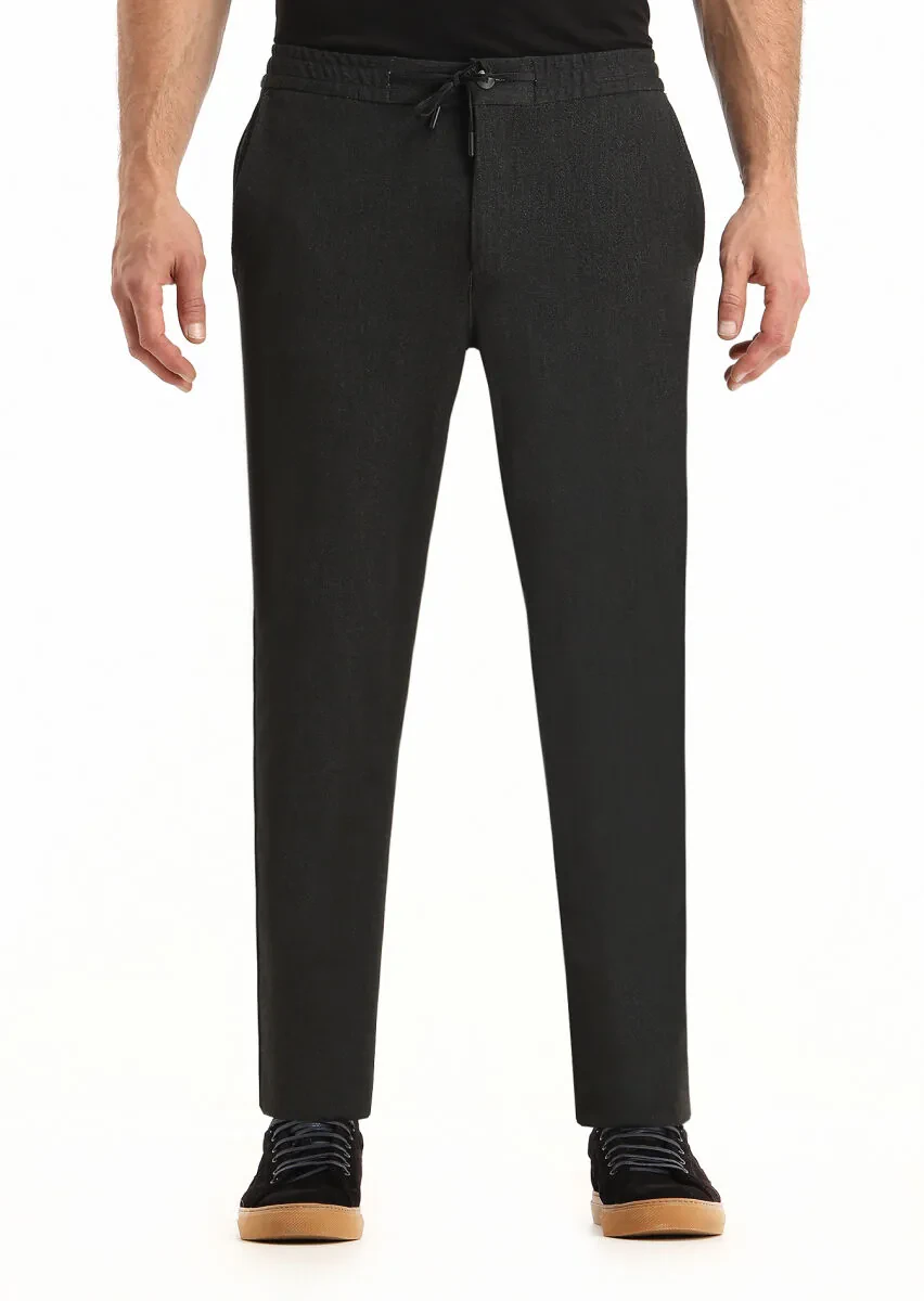 Hard Coal Weaving Jogging Fit Casual Trousers - 2