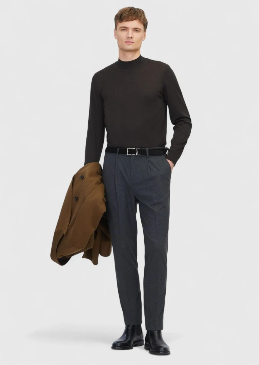 Hard Coal Weaving Modern Fit Casual Trousers - RAMSEY