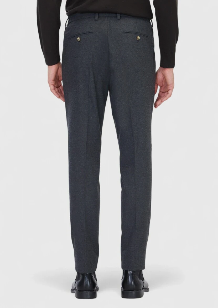 Hard Coal Weaving Modern Fit Casual Trousers - 4